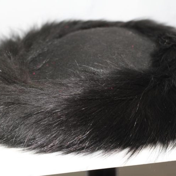 Wool Fur Black Round Hat